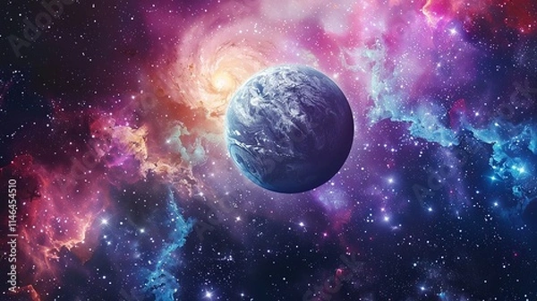 Obraz Earth from galaxy beautiful background 
