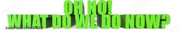 Fototapeta Oh No! What Do We Do Now?, 3d text