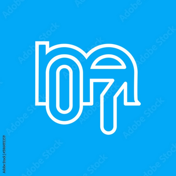 Fototapeta the logo consists of the letter m and number 07 combined. Outline and elegant.