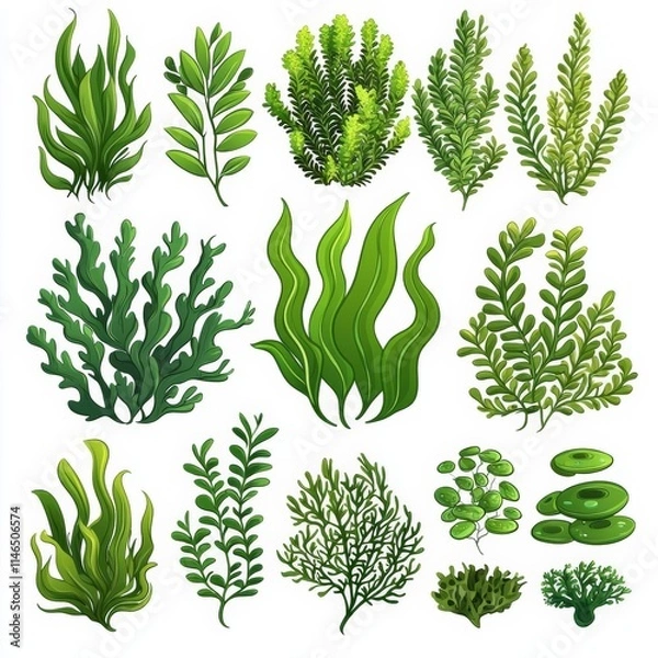 Fototapeta Seaweed and corals