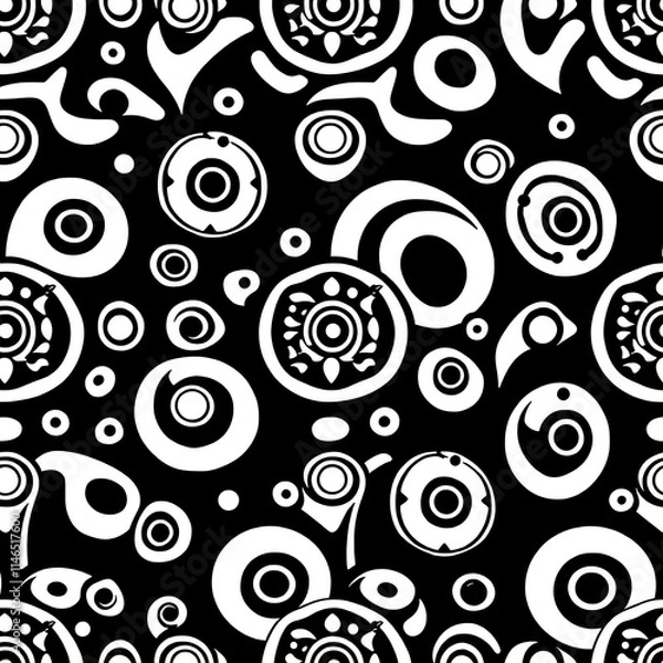 Fototapeta Abstract Black and White Circle Pattern 