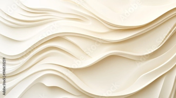 Fototapeta abstract, background wave, background, fluid, liquid of soft, cream-colored material creating a fluid, textured background.