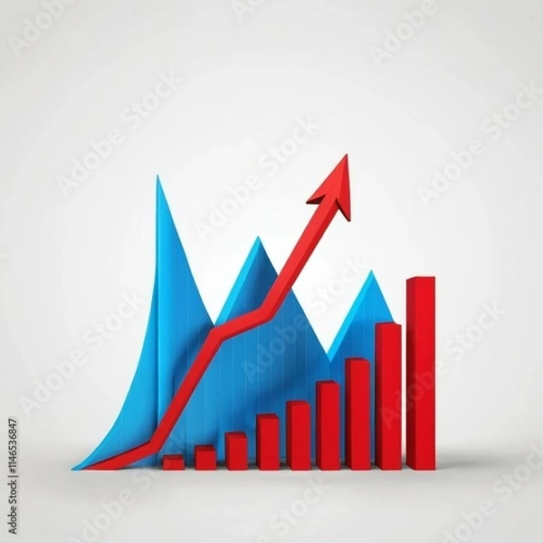 Obraz business graph with arrow