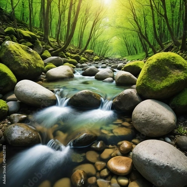 Obraz stream in the forest