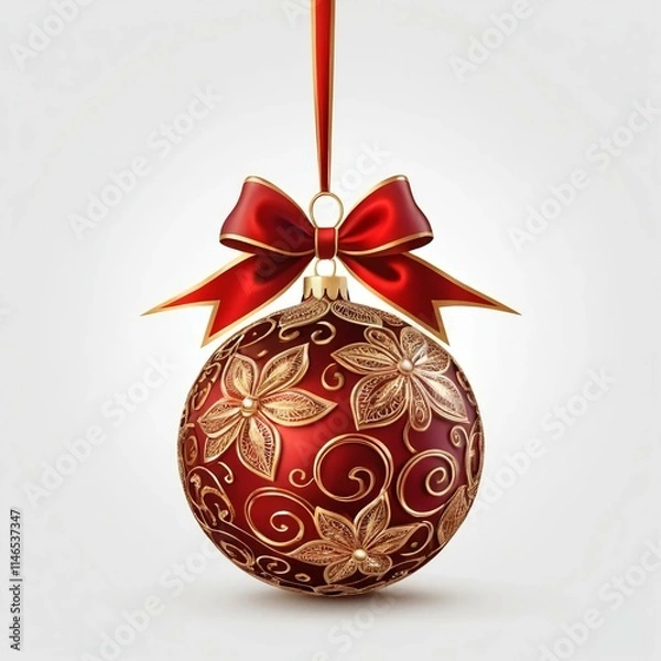 Obraz red christmas ball