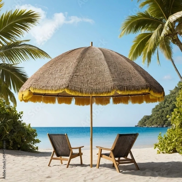 Obraz lounge chairs on the beach