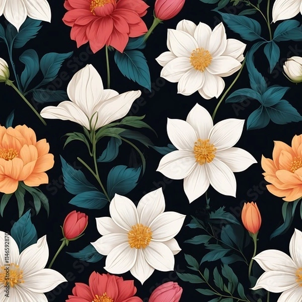 Obraz colorful Flower Against Vibrant Sunset Sky