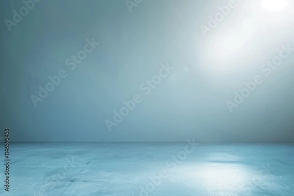 Fototapeta Empty blue space with soft lighting and a reflective surface ideal for backgrounds abstract floor