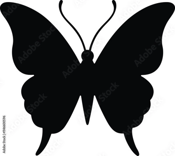 Fototapeta A butterfly silhouette vector icon.
