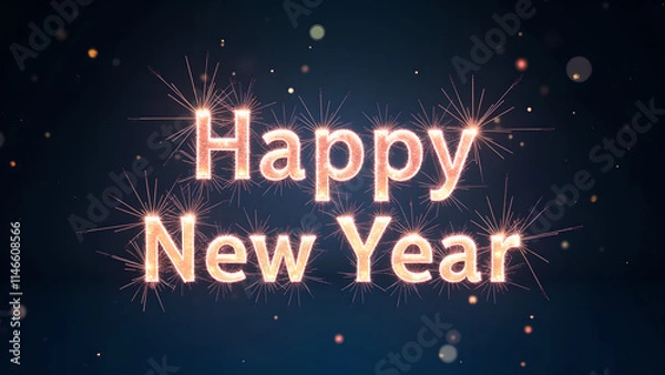 Obraz Happy New Year Celebration Fireworks Background. Concept of beginning, holiday, and event.
