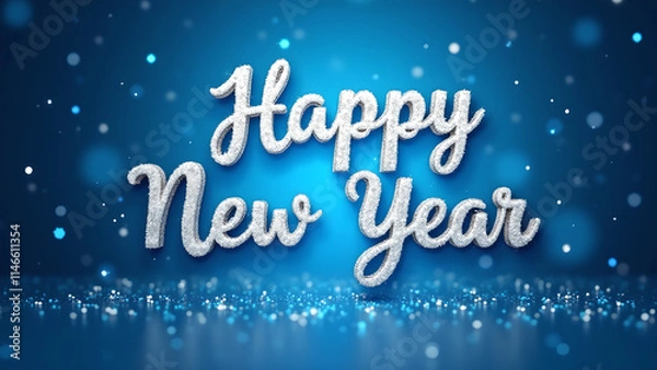Obraz Happy New Year Celebration Greeting. Concept of beginning, holiday, and happiness.
