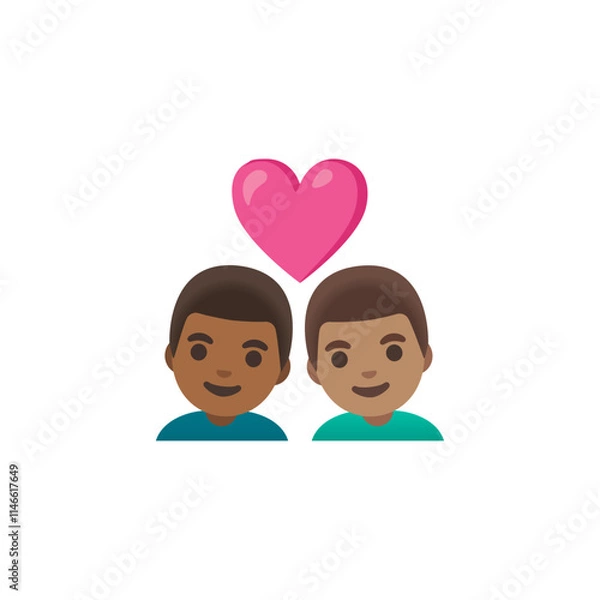 Obraz Couple with Heart (Men) Emoji
