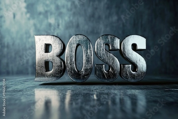 Fototapeta Text "BOSS" , 3d rendering , mockup photoshop & style photo shop