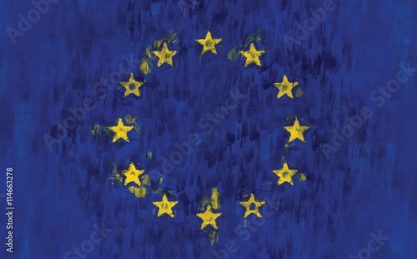 Fototapeta eu flag painting vector