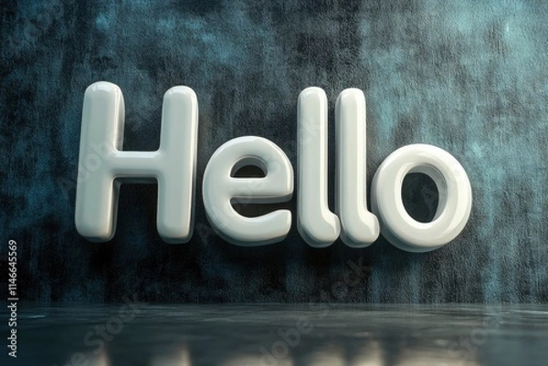Fototapeta Text "Hello" background and copy space