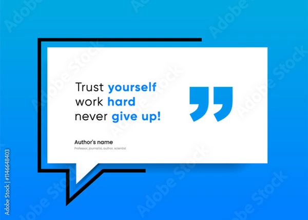 Obraz 3D bubble testimonial banner, quote, infographic. Social media post template designs for quotes. Empty speech bubbles, quote bubbles and text box. Vector Illustration EPS10.