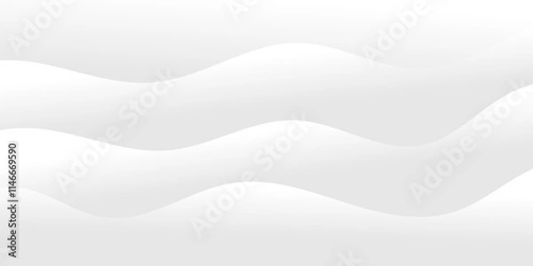 Fototapeta Abstract minimalistic white paper wave curve lines banner background design.

