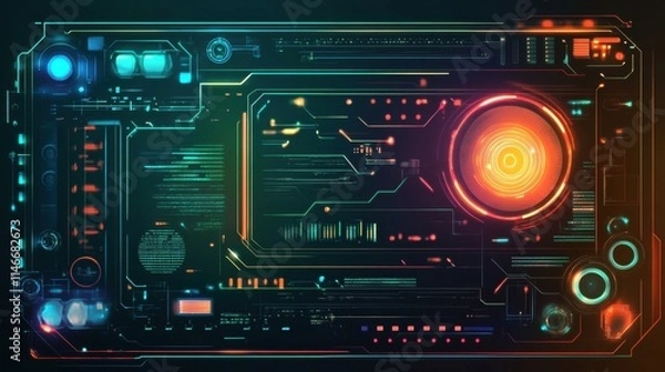 Fototapeta futuristic technology interface hud display