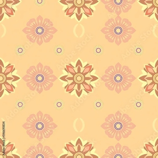 Fototapeta Peach Blossom Seamless Pattern 