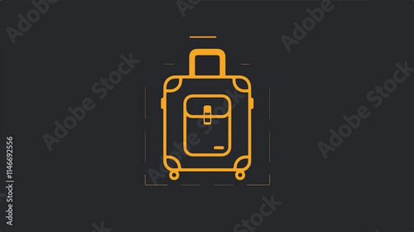 Fototapeta Flat Vector Baggage Icon Isolated on White Background