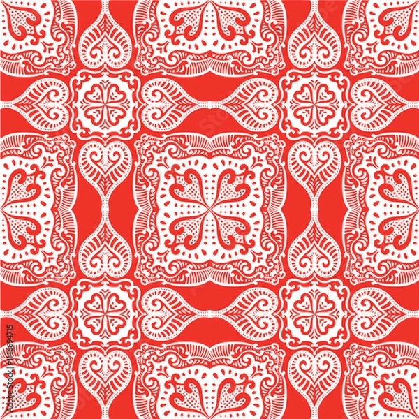 Fototapeta  Artistic pattern in Christmas style is suitable for textiles and decor, seamless pattern vector 