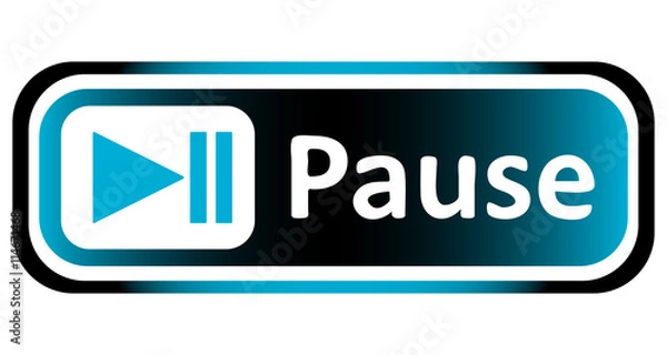 Fototapeta Long icon blue pause sign