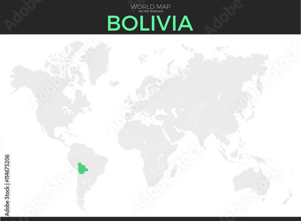 Fototapeta Plurinational State of Bolivia Location Map
