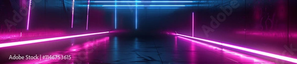 Obraz Electric interior design concept with neon lights, modern and futuristic aesthetic for creative visuals.