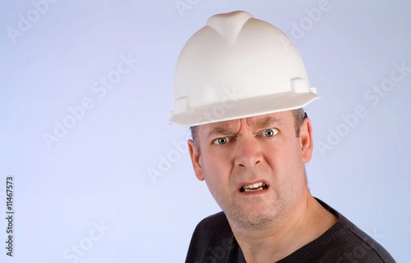 Fototapeta Grumpy Construction Worker
