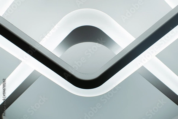 Fototapeta Illuminated rectangles on a dark background. 3d rendering
