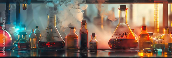 Obraz Laboratory experiments with advanced technology, showcasing scientific research and modern laboratory equipment.