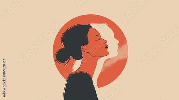 Obraz Flat Vector Female Profile Icon - Modern Illustration for Professional Use