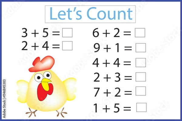 Fototapeta Lets count particular number nursery diagram