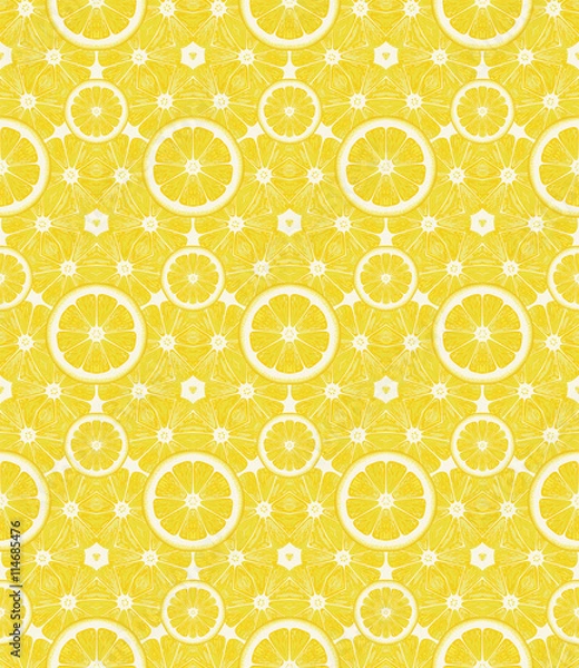 Obraz Seamless kaleidoscope  pattern from lemons