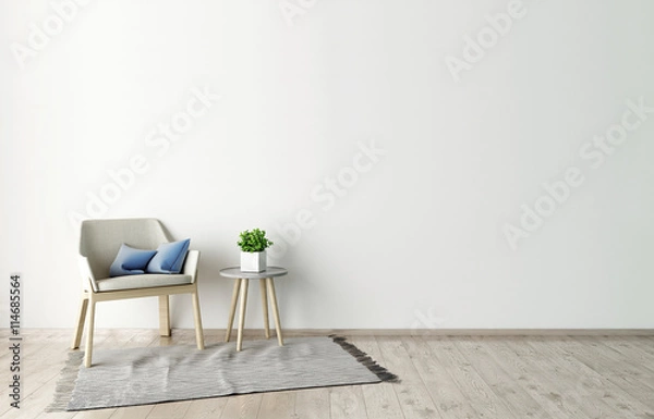 Fototapeta 3d illustration of empty white interior