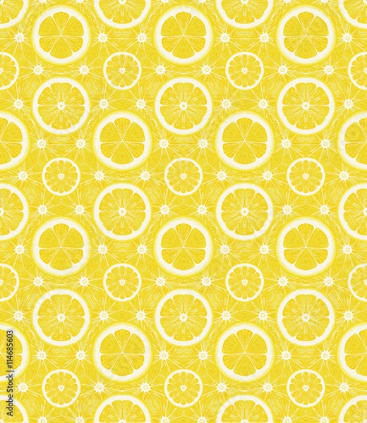 Obraz Seamless kaleidoscope  pattern from lemons