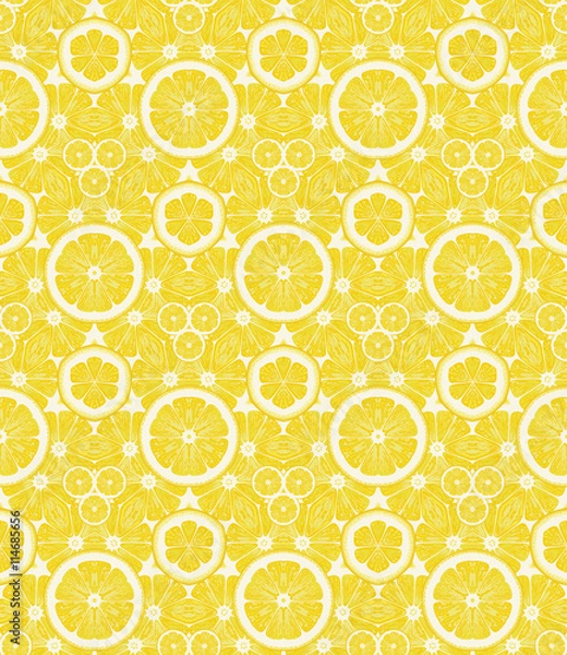 Obraz Seamless kaleidoscope  pattern from lemons