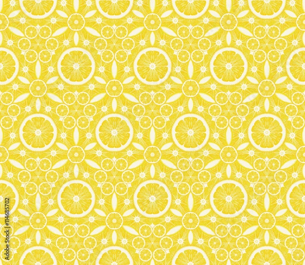 Obraz Seamless kaleidoscope  pattern from lemons