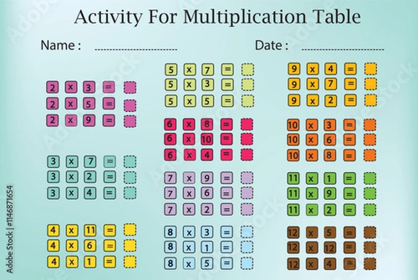 Fototapeta Activity for multiplication table