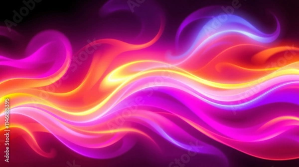 Obraz An artistic display of colorful waves, showcasing a smooth, flowing abstract background in bright, vibrant shades