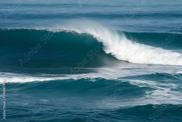 Obraz Powerful ocean wave breaking in the deep blue sea