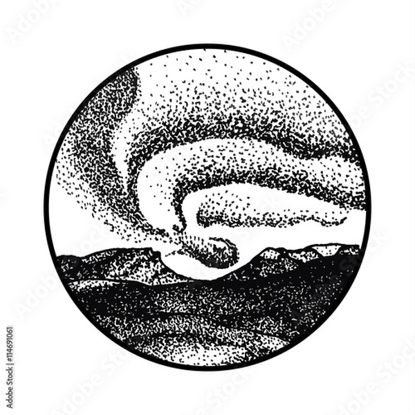 Obraz Stippled Lapporten Mountain Gate