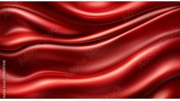 Fototapeta A red satin background with folds and folds