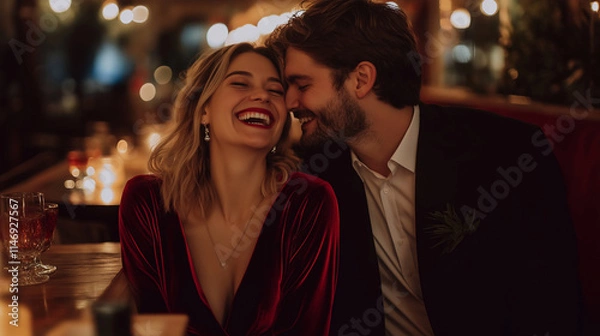 Obraz Couple Dining in Luxurious Setting. Generative Ai