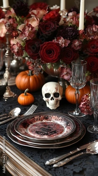 Obraz Halloween: Gothic Table Setting