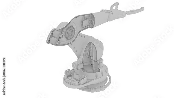 Obraz 3D rendering - cutout within a robotic arm