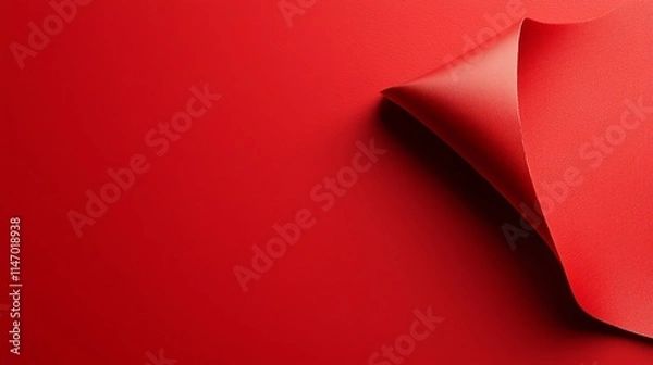 Fototapeta A red sheet of paper on a red background