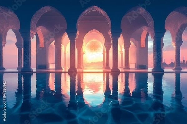 Fototapeta Serene Sunset View From Grand Archway Palace