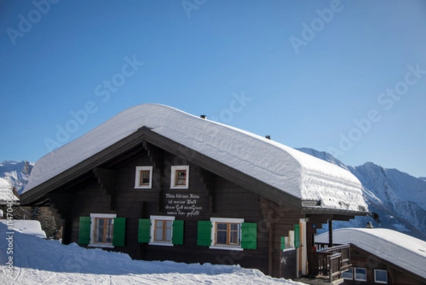 Fototapeta Bettmeralp is a charming mountain village located in the canton of Valais in Switzerland.