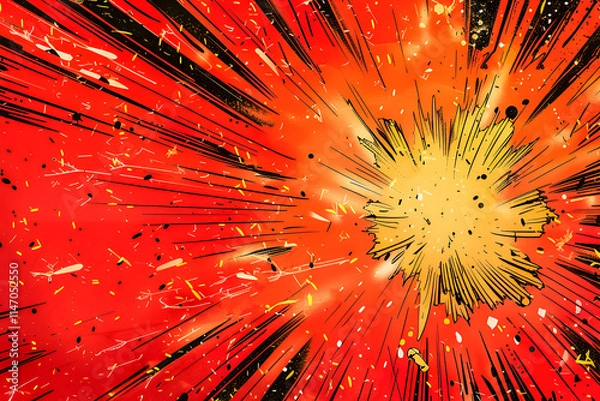 Obraz Background with fireworks explosion, comic book style